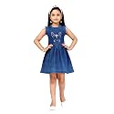 MUHURATAM Girl39s Denim Skater Knee-Length Dress