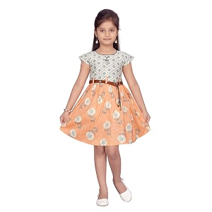 muhuratam Girls Peach Colour Frock FK-9294-PEACH-26