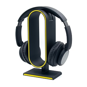 headset stand for gaming and office headsets  black  universal headphone holder with stable base  headphone stand for gaming  office headsets  o-shaped
