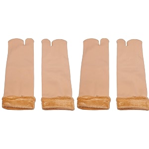 MUKHAKSHGirls Winter Woolen Beige Ankle Length Thermal