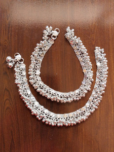 MUKUR Designer Payal Alloy Silver Anklet