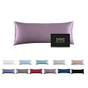 Mulberry Silk Pillowcase for Hair and Skin,Cooling Silk Pillow Case with Hidden Zipper,Allergen Proof Dual Sides Soft Breathable Smooth Silk Pillow Cover for Women (Pink Purple,Body)