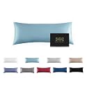 Mulberry Silk Pillowcase for Hair and Skin,Cooling Silk Pillow Case with Hidden Zipper,Allergen Proof Dual Sides Soft Breathable Smooth Silk Pillow Cover for Women (Aqua Blue, Body)