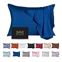 Mulberry Silk Pillowcase for Hair and Skin,King Size Cooling Silk Pillow Case with Hidden Zipper,Allergen Proof Dual Sides Soft Breathable Smooth Silk Pillow Cover for Women(King,Gem Blue)