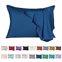 Mulberry Silk Pillowcase for Hair and Skin,Queen Size Cooling Silk Pillow Case with Hidden Zipper,Allergen Proof Dual Sides Soft Breathable Smooth Silk Pillow Cover for Women(Queen,Gem Blue)