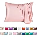 Mulberry Silk Pillowcase for Hair and Skin,Standard Size Cooling Silk Pillow Case with Hidden Zipper,Allergen Proof Dual Sides Soft Breathable Smooth Silk Pillow Cover for Women(Standard,Beige)