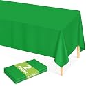 Mulbozy 2 Pcs Green Table Cloth, Christmas Disposable Rectangle 54×108 in