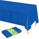 Mulbozy Blue Plastic Table Cloth Disposable 2 Pack, 54 x 108 Inch