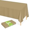 Mulbozy 2 Pcs Gold Table Cloth, Disposable Rectangle 54×108 in