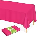 Mulbozy Hot Pink Plastic Table Cloth Disposable 2 Pack, 54 x 108 Inch