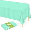 Mulbozy Mint Green Plastic Table Cloth Disposable 2 Pack, 54 x 108 Inch