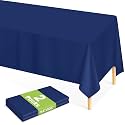 Mulbozy Navy Blue Plastic Table Cloth Disposable 2 Pack, 54 x 108 Inch
