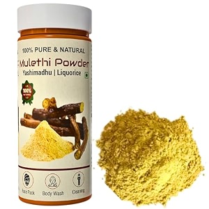 mulethi powder organic for face  liquorice root powder 150 gram yashimadhu glycyrrhiza glabra 100  natural double filtered for hair and skin care face pack mask for fairness de-tanning amp glowing skin