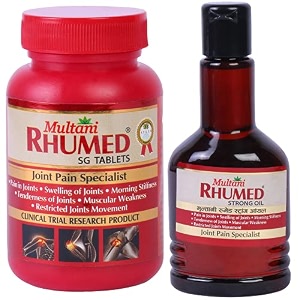 multani rhumed sg tablets - 120 tablets with free rhumed strong oil - 100 ml