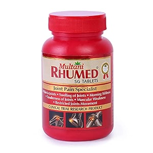 multani rhumed sg tablets for joint amp muscular pain  improves joint mobility amp reparation  helps in stiffness swelling amp restricted joint movements - 60 tablets pack of 2