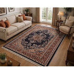 multi color floral area rug 4x5 feet - soft living room carpet  anti-slip bedroom floor rug