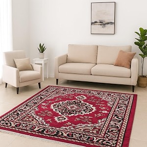 multi-color floral area rug 5x7 feet - soft anti-slip backing for living room bedroom home decor