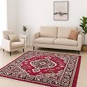 Multi-Color Floral Area Rug 5x7 Feet - Soft Anti-Slip Backing for Living Room Bedroom Home Decor
