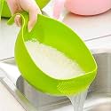Multi Color Water Strainer or Washer Bowl for Rice Vegetable & Fruits (Pack of 1) (Single Handel Rice Bowl)