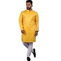 Multi Colored Cotton Plain Men's Ethnic Kurta Only