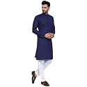Multi Colored Cotton Plain Men's Ethnic Kurta Only