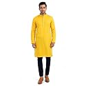 Multi Colored Cotton Plain Men's Ethnic Kurta Only