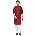 Multi Colored Cotton Plain Men's Ethnic Kurta Only