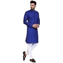 Multi Colored Cotton Plain Men's Ethnic Kurta Only