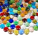 Multi‑Colored Flat Marbles 2 Lb, Glass Gems for Vase Fillers &amp; DIY Crafts