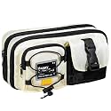 Multi-Compartment Pencil Pouch Large Capacity Pen Case with Zipper &amp; Buckle Pocket, Durable Canvas Stationery Organizer for School Office Travel, Stylish Storage Case