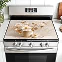 Multi-Design Stove Top Cover for Glass/Electric Stoves - 3-in-1 Heat-Resistant Protector Mat, Non-Slip Drying Rack 28"x20"