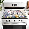 Multi-Design Stove Top Cover for Glass/Electric Stoves - 3-in-1 Heat-Resistant Protector Mat, Non-Slip Drying Rack28 x20