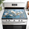 Multi-Design Stove Top Cover for Glass/Electric Stoves - 3-in-1 Heat-Resistant Protector Mat, Non-Slip Drying Rack 28"x20"
