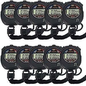 multi-function electronic digital sport stopwatch timer large display with date time and alarm functionsuitable for sports coaches fitness coaches and referees 10pack