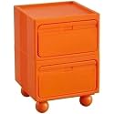 Multi-Functional 2-Tier Stackable Plastic Side Table with 2 Drawers - Versatile Nightstand &amp; Small Coffee Table for Home Storage, Space-Saving Design (Multi-Colored)