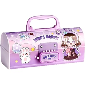 multi-functional pencil box with double password lock stationary organizer case suitcase style pencil case for boys amp girls nini happy girl pencil box