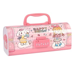 multi-functional pencil box with double password lock stationary organizer case suitcase style pencil case for boys amp girls cool girl pink pencil box