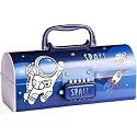 Multi-Functional Pencil Box with Double Password Lock, Stationary Organizer Case, Suitcase Style Pencil Case for Boys &amp; Girls (Space Light Blue Pencil Box)