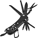 Multi Functional Portable Pocket Utility 15 in 1 All in One Tools Wire Cutter Pliers Bottle Opener Screwdriver Set for Indoor Outdoor-Jet Balck, Stainless Steel;Aluminium