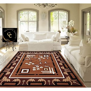 Multi Gold Floral Area Rug 5x7 Feet