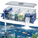 Multi Layer Aquarium Fish Tank Filter with Waterfall Oxygenation Suitable for 5-50 Gallon Fish Tanks, Flexible Mounting, Dust &amp; Splash Protection
