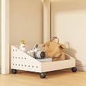 Multi-Layer Rolling Book Cart with Wheels, Mobile Under Desk Bookshelf, Multifunctional Utility Cart for Home, Office, Living Room, School (Size: 15.75" x 11.81" x 21.26", Color: Wood)