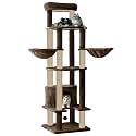 Multi-Level Cat Tree Tower, 64-Inch Tall, with Scratching Posts, Hammocks and Condo, Grey (FURR-88 - Brown)