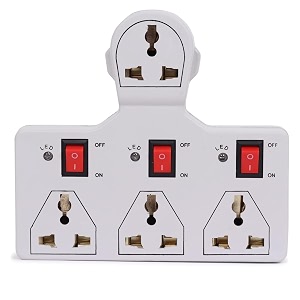 Multi-Plug Extension Board 3 Outlet Sockets with