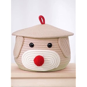 multi-purpose cute jute basket with lid storage baskets for bathroom living room amp kitchen organiser box vanity box first aid box beige