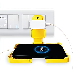 hattrick multi plug for upto 7 inch mobile phone stand for wall plastic holder universal socket mobile charger stand holder