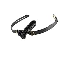 Multi-Section Adjustable Ball Gag Exercise Rose Shape Open Mouth Gag Bondage Gear Silicone Gag Couple Props Adult Sex Toys（Black）