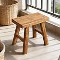 Multi-Use Wooden Bench, Farmhouse Entryway Solid Wood Bench for Shoe Storage, Long Narrow Rustic Dining Bench Indoor, Armless Design for Kitchen, Living Room, or End of Bed(19.7x10.2x17.7)