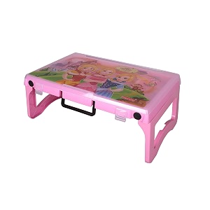 halsey plastic multi-utility compact  light weight foldable study deskcomputer table rose pink