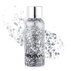 body glitter gel - nail hair face flash eye shadow mermaid chunky glitter - long lasting waterproof liquid body makeup for women amp girls white 101